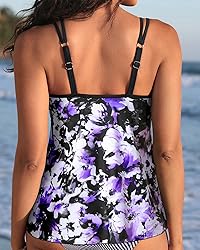 Womens Flowy Tankini Tops Only - Modest Bathing
