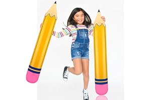 HOXIEYA Funy Yellow Pencil Balloons 5pcs Back to School Foil Balloon - 28'' Giant Pencil Inflatable Balloon The First Day of School Classroom Welcome Party Favors Decorations Siupplies (2pcs)