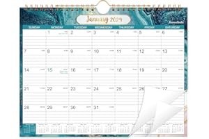 JOURNALTASTIC Wall Calendar 2024 - Monthly Calendar January 2024 - December 2024, 11" × 8.5", Twin-Wire Binding, Hanging Loop, Premium Thick Paper Perfect for Organizing