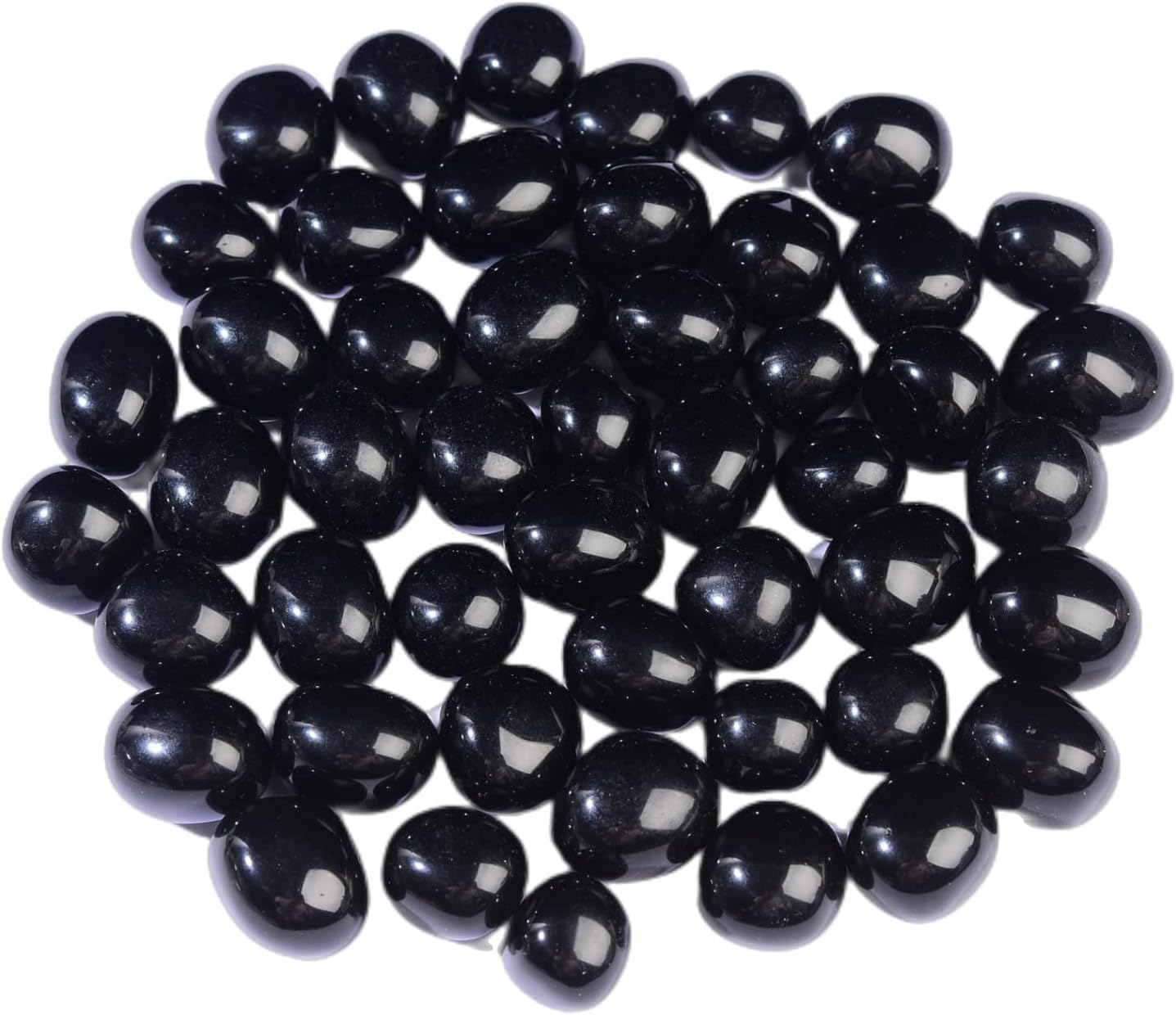 Vase Fillers - Ainuosen 1LB Natural Polished Tumble Crystals Stones,Decorative Glass Pebbles Marbles for vase Filler,Plant Rocks for pots Indoor,Aquarium Gravel for Fish Tank Decor(Obsidian 0.6-0.8in)