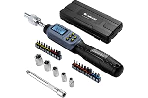 GROWNEER Upgraded Digital Torque Screwdriver, 3.5-70.8 In-lbs/0.4-8 Nm, 1/4'' Drive Inch Pound Rachet Torque Screwdriver Electrician with Buzzer & LED Indicator, Torque Wrench Screwdriver Set