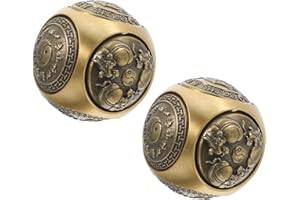 IWOWHERO Baoding Balls 2pcs 38mm Brass Six-sided Relief Hand Exercise Balls for Fitness, Stress Relief, and Hand Therapy in H