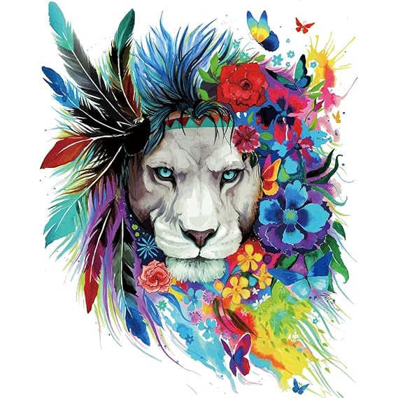Jiamins 1 Stück Patch Sticker - Löwe DIY Druck Stickerei Applikation Für Decoreting Und Patching Jacket,T-Shirt,Hut,Kleid (20