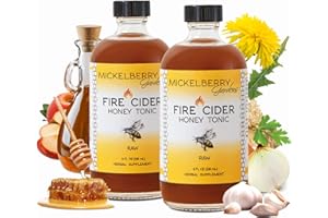 MICKELBERRY GARDENS Fire Cider Apple Cider Vinegar Honey Tonic with Organic Turmeric Root, Ginger Root & Dandelion - Natural Digestion & Immune Support, 8 Ounces (Pack of 2)