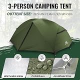 Forceatt 2-3 Person Camping Tent PU3000mm Waterproof Lightweight Portable view 2