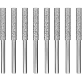 AccEncyc 8pcs Diamond Chainsaw Sharpener Burr 3/16" Titanium Plated Burr Stone File High Hardness Diamond Sharpening Wheels Chainsaw File for Electric Chainsaw Sharpener (3/16"/ 4.8 mm)