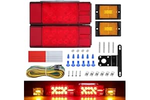 Gonice Submersible Boat Trailer Light Kit - Super Bright LED Trailer Lights, Ideal for Camper Truck RV Snowmobile Under 80" - DOT Compliant, IP68 Waterproof
