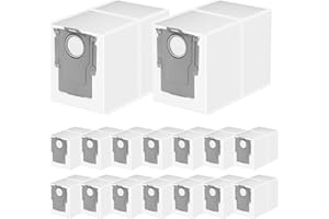SINNYA 16 Packs Q Revo Dust Bags for Roborock QV 35A/QV 35S/Qrevo S5V/Saros 10/10R/Qrevo/Q RevoS/Qrevo Pro/Plus/MaxV/Master/Curv S5X/Edge S5A/S8 MaxV/S8 Max Ultra Robot Vacuum Cleaner, 3.5L Large Capacity