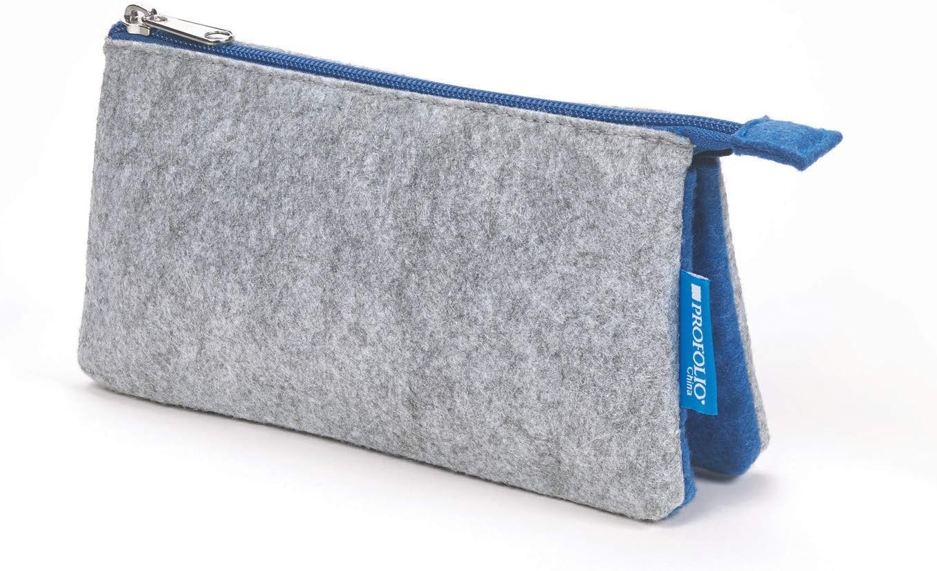 Itoya ProFolio Midtown Pouch, Gray and Blue, 5 X 9 inches, MDP-59GYBU
