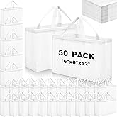 Windyun Reusable Grocery Bags Large Non Woven Shopping Bags with Handles Foldable Portable Tote, 16x6x12 Inch