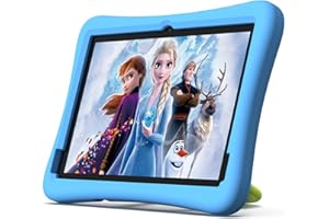 plimpton 2024 Upgraded Kids Tablet, 10 Inch Android 14 Tablet for Kids with Case Included, Octa-Core, Kids Space, Parental Control, 4GB+64GB, WiFi, BT5.3, YouTube, Great Gift for Toddler(Blue)