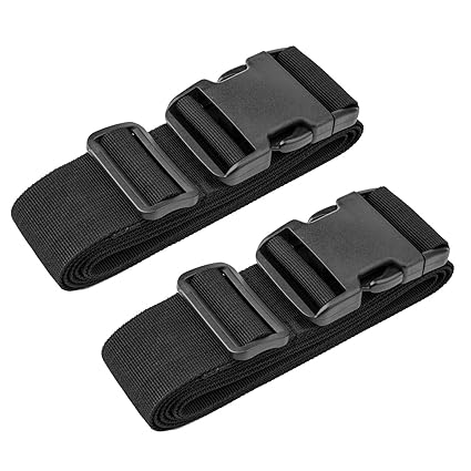 Luxebell Gepäckgurt, 2 Stück Koffergurt Kofferband Koffer Gepäckgurte Lang (Schwarz)