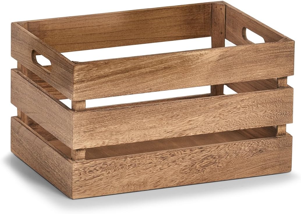 Zeller 15166 Aufbewahrungs-Kiste Vintage, Holz Kiste, ca. 35 x 25 x 20 cm, Natur, Holz
