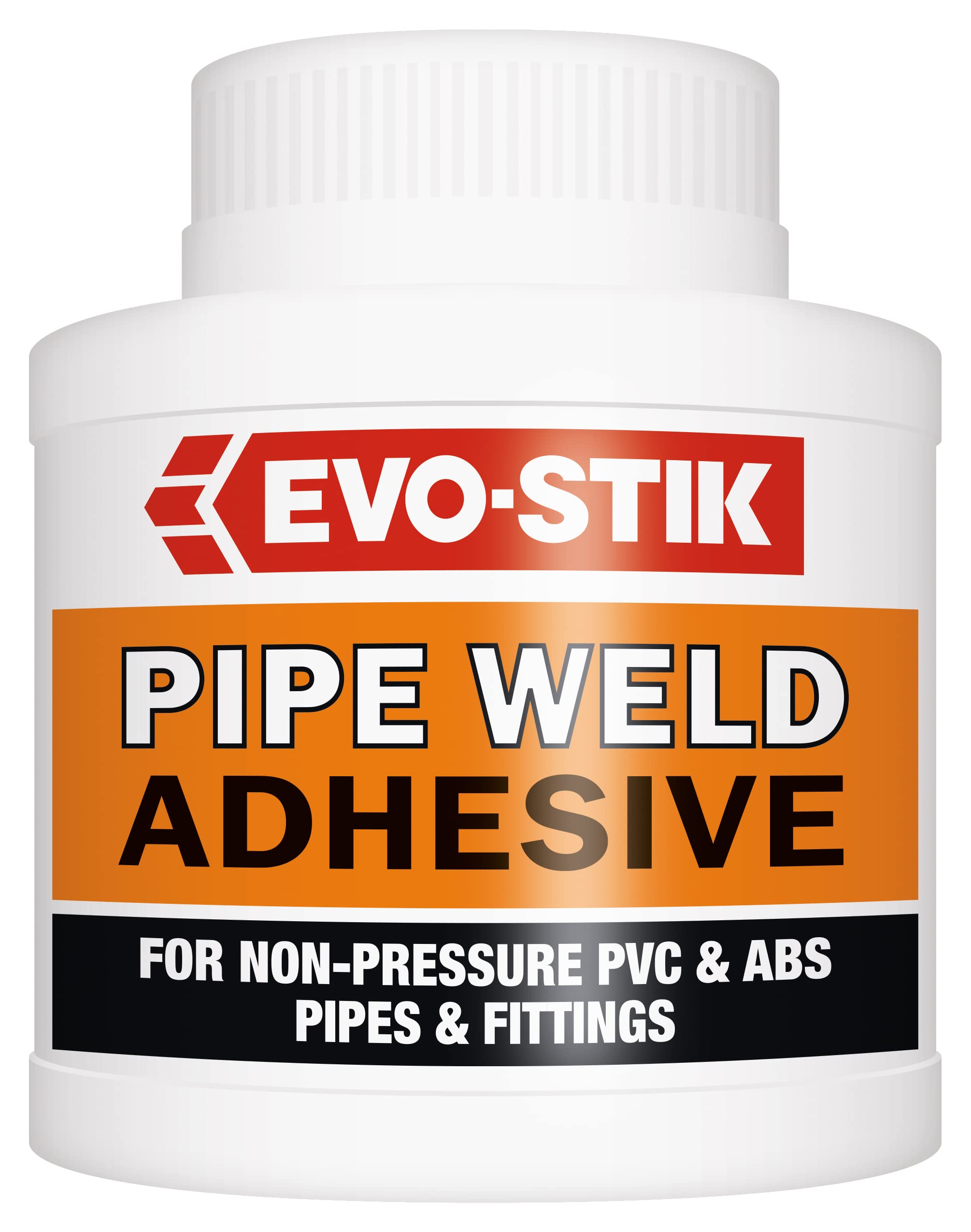 Evo-Stik Pipe Weld 250ml - Strong Pipe Adhesive for Gaps up to 0.8mm - PVC & ABS Solvent Cement with Built-in Brush - high-performance solvent-borne adhesive - CE & Kitemark Certified