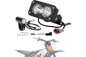 IUVWISN Headlight Kit 6000-6500K Led Light Bar with Switch for Surron Sur Ron Eride E Ride Pro S SS X260 Spot Flood Combo Dirt Bike Light Motorcycle Front Headlamp Clear White