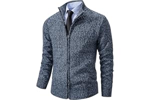 Msmsse Men's Cardigan Sweaters Full Zip Knitted Sweater for Men