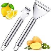 Patelai 2 Pcs Lemon Orange Peeler Stainless Steel Citrus Zester Tool | Y-peeler and Zester Knife, Citrus Peeler for Cocktails