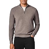 KVSS Men's Mock Neck Half Zip 100% Pure Cashmere Sweater, Pullover Cashmere Sweaters for Mens | Luxury from Inner Mongolia