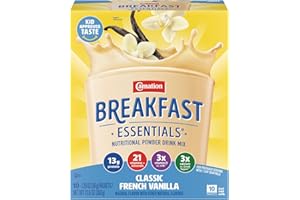 Carnation Breakfast Essentials Powder Drink Mix, Classic French Vanilla, 10 Count Box of 1.26 Ounce Packets (Pack of 6)