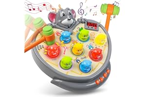 Teekdeer Hammer Pounding Game,Toys for 2 + Year Old Boys,Fine Motor Gift for Toddlers 3 4 5 Year Old,Interactive Educational Toy with 5 Game Modes,9 Music & Light,45 speedings