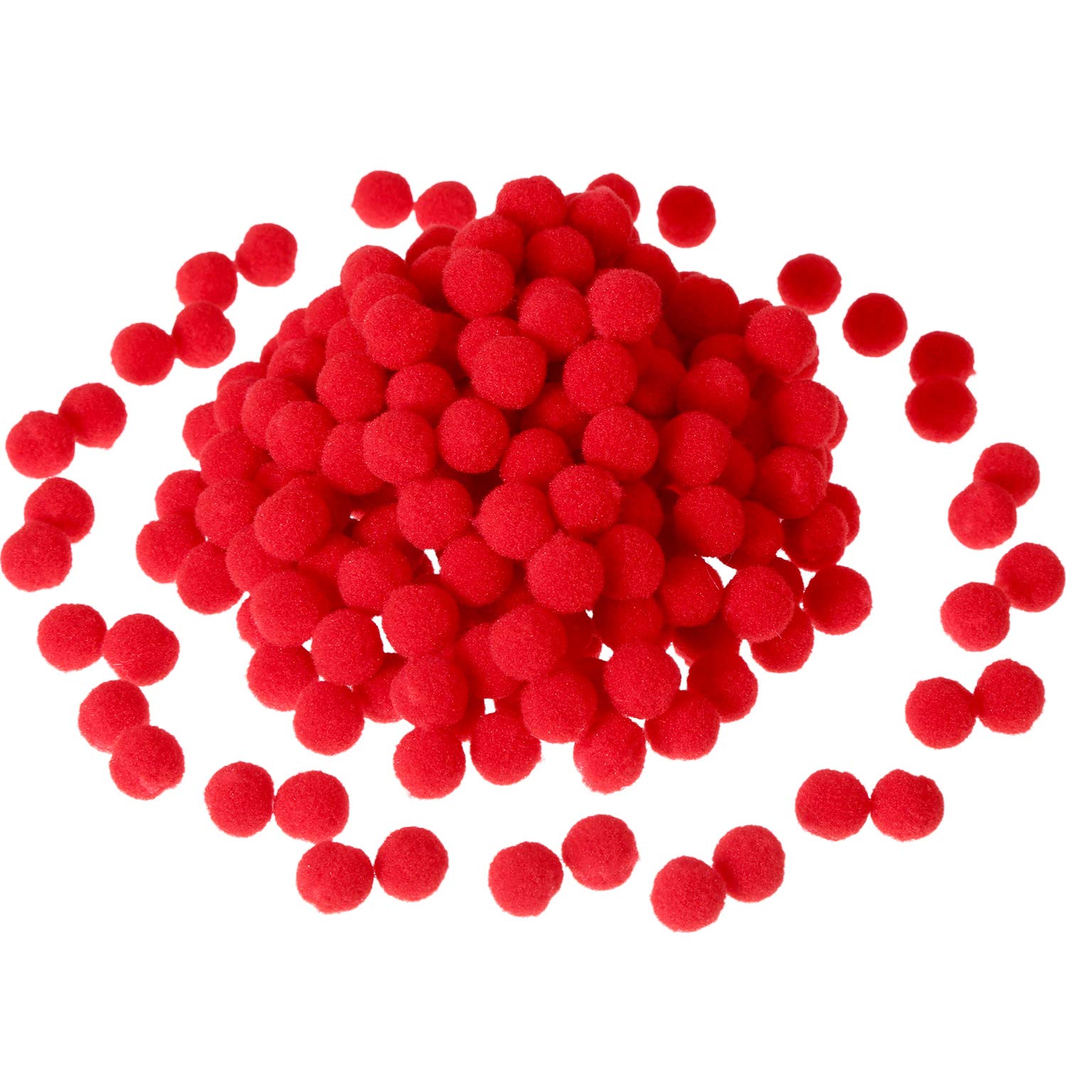 Sumind Pack of 250 Mini Pompoms Small Fluffy Pom Poms for Decoration Christmas Crafts DIY, Red (12 mm)