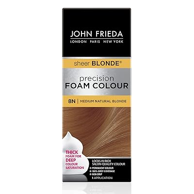 Buy John Frieda Precision Foam Color Medium Natural Blonde 8n Full Coverage Hair Color Kit With Thick Foam For Deep Color Saturation Online In Greece B004dk46xk