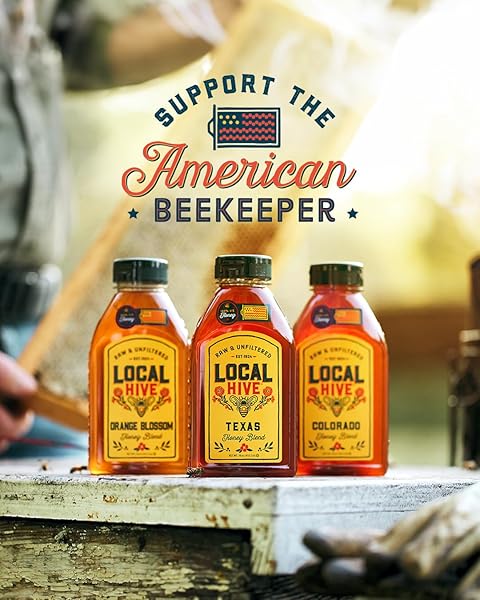 LOCAL HIVE WILDFLOWER RAW & UNFILTERED – 32 OZ | 100% PURE U.S. HONEY | NATURAL SWEETENER SOURCED FROM AMERICAN BEES & BEEKEEPERS | PREMIUM WILDFLOWER BLEND | IDEAL FOR TEA, BAKING & COOKING