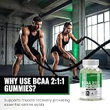 Gains Nutrition GN BCAA Gummies 60 ct 1000mg 2:1:1 Vegan Apple view 7