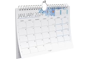 HAMBLI Large Wall Calendar 2024 Planner, Now to December 2024-18 Month US Planner - Yearly Goals, Holiday Planner, Zodiac Signs, Birthstones - Big Monthly Calendar - Landscape, Color