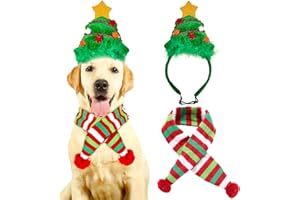 JeVenis Christmas Tree Hat Headband Dog Costume Funny Holiday Costume for Dogs