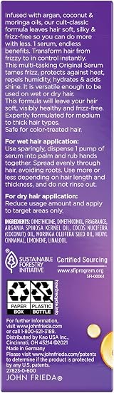 John Frieda Frizz Ease Original 6 Effects Serum 1.69 oz Hair Smoothing view 8
