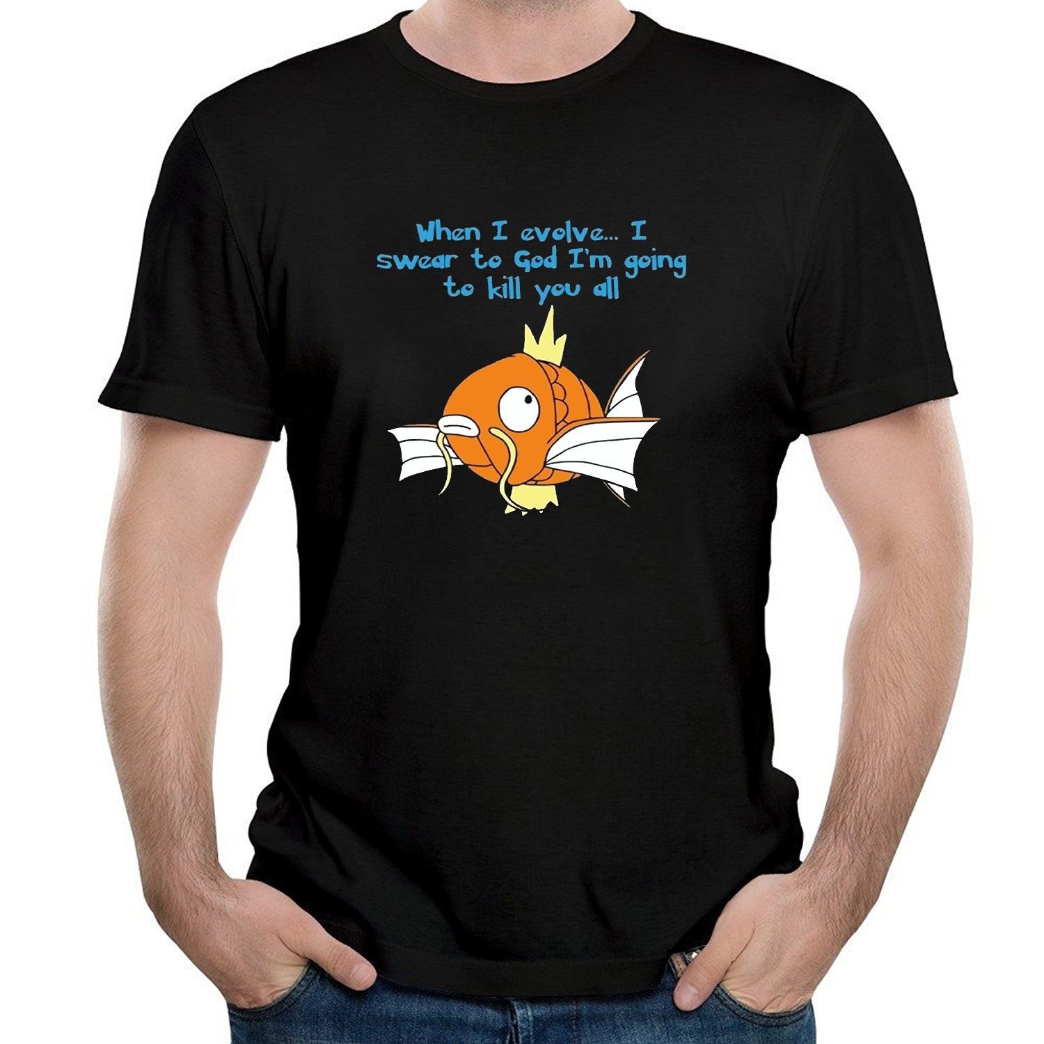 Doohcwbdj S Magikarp Fish Kill You Fashion T Shirts Black Teevimy
