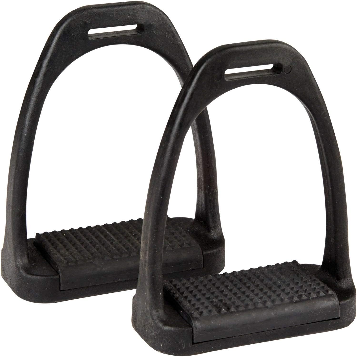 Korsteel Polymer Stirrup Irons with Coloured Treads, Black, 4.5"