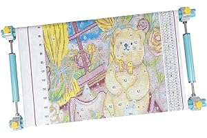 Couple Embroidery Art Embroidery Clip Frame Heavy-Duty 4-Slot Adjustable Scroll Frame for Needlepoint Quilting Silk Painting 