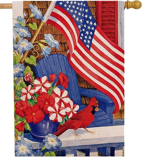 Amazon Com Dyrenson 4th Of July 28 X 40 House Flag Large Double