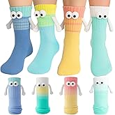TWPER Funny Socks for Couples Friends, Magnetic Holding Hands Socks, Cute Valentine’s Day Birthday Gifts for Women Men