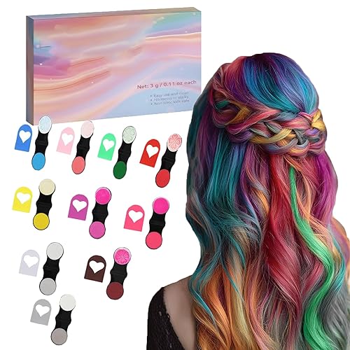 10 PCS Hair Chalk for Girls Kids,Temporary Hair Dye Colour,Hair Powder Fruit Flavored, Vividly Coloring, Effortlessly Washable, for Versatile and Trendy Hair Transformations