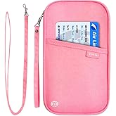 RFID Family Passport Wallet Holder Waterproof, Travel Document Organizer Credit Card Clutch Bag for Men Women