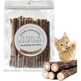 Luystoka Silvervine Sticks for Cats, 30PCS Kitten Toys Catnip Toys Matatabi Silvervine Sticks Kitty Chew Toys Wooden Stick Kitten Teething Toys Molar Suitable for Cats of All Ages