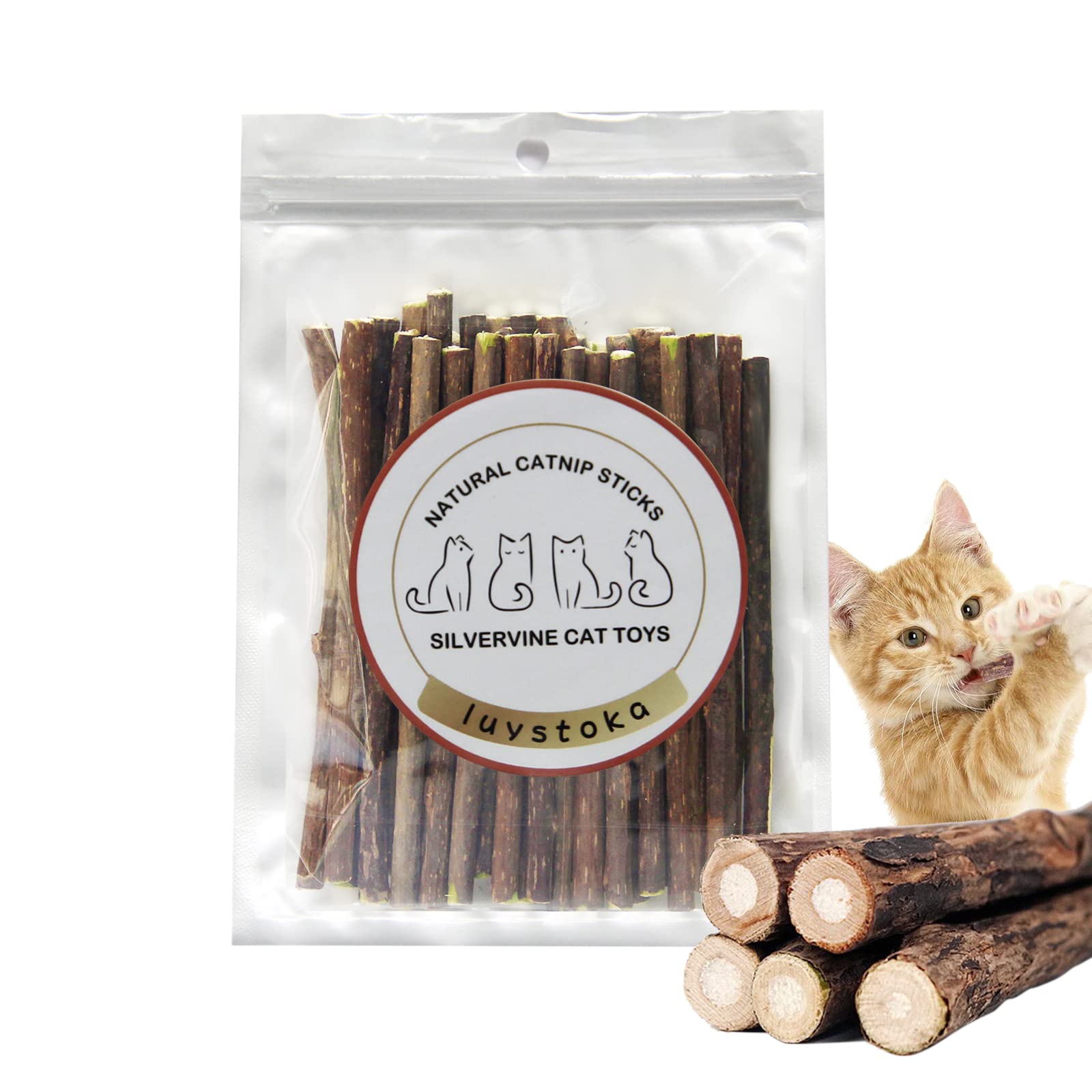 Photo 1 of Silvervine Sticks for Cats, 30PCS Kitten Toys Catnip Toys Matatabi Silvervine Sticks Kitty Chew Toys Wooden Stick Kitten Teething Toys Molar Suitable for Cats of All Ages