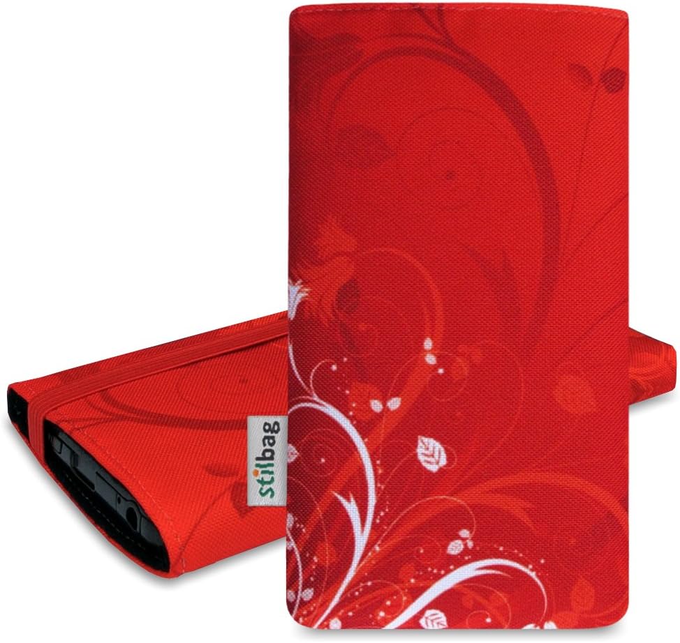 stilbag Pouch 'MIKA' for Samsung Galaxy Alpha – Design: Red Flowers