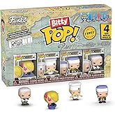 Funko Bitty Pop! One Piece - Sanji, Zeff, Kreig, and A Surprise Mystery Mini Figure - 0.9 Inch (2.2 Cm) Collectable - Stackable Display Shelf Included - Gift Idea - Party Bags Stocking - Cake Topper