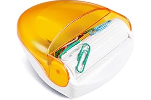 BITOSEE Magnetic Paper Clip Holder for Desk - Gold Paper Clips 100pcs 28mm, Cute Office Supplies (Orange)