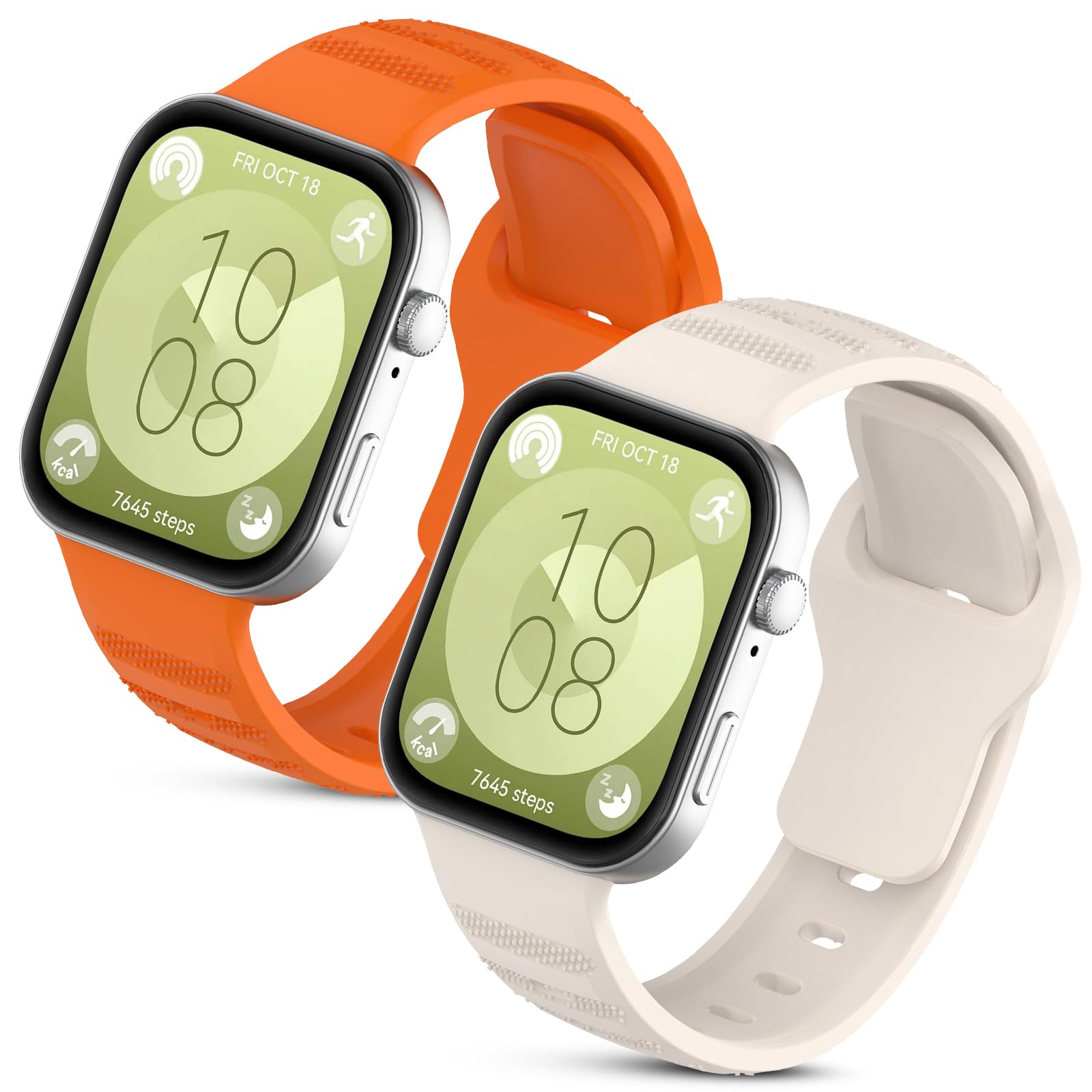 Xisair 2 Replacement Watch Bands Compatible with Huawei Watch Fit 3/4 Silicone Strap, Casual Sports, Breathable Classic Straps, Unisex