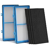 Leemone Aer1 Filter Replacement for Holmes Air Purifiers, 2 True HEPA Filters + 4 Carbon Booster Filters, HAPF30AT