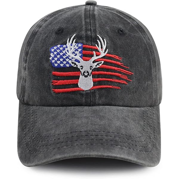 American Flag Fishing Trucker Hat - Funny Embroidered Leather Patch Baseball Cap For Men