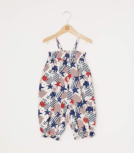 Amazon ロデオクラウンズ ワイドボウル アメリカン スター 2way サロペット M 柄ホワイト サロペット オーバーオール 通販