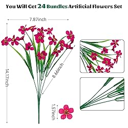 Lnoicy 24 Pcs Artificial Flowers for