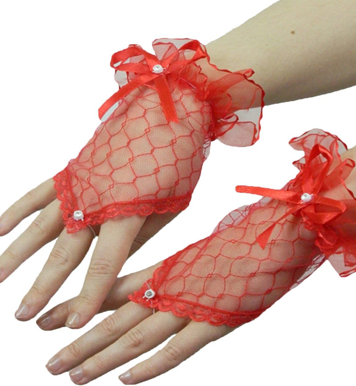 Fingerless Gloves Women - Lace Gloves - Black Goth Gloves - White Bridal Gloves