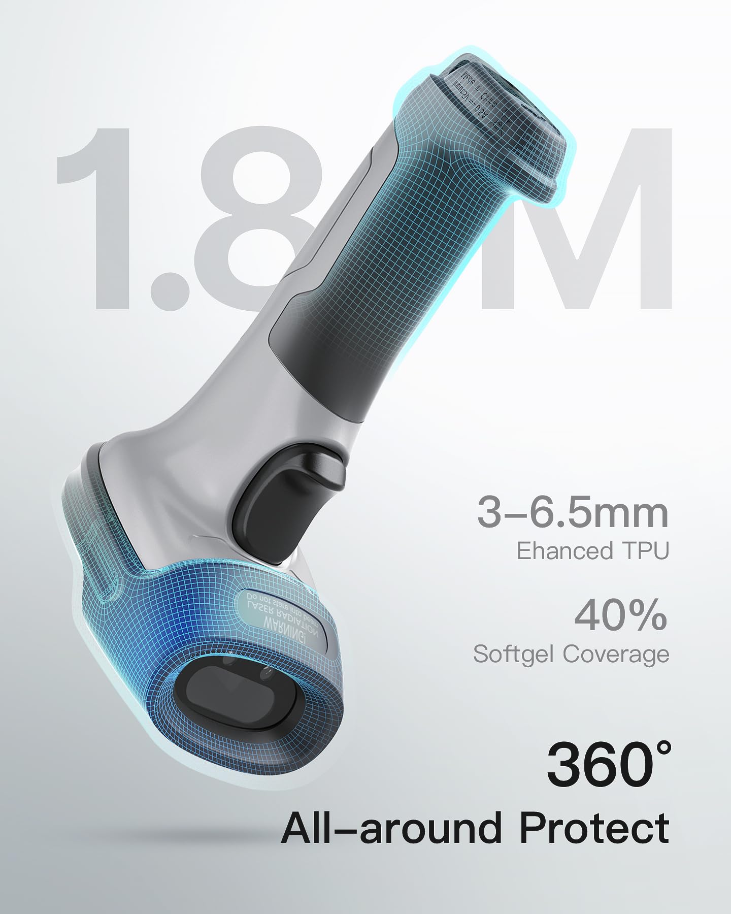 Inateck Bluetooth Barcode Scanner, 1 Charge 180 Days Standby, 35m Range